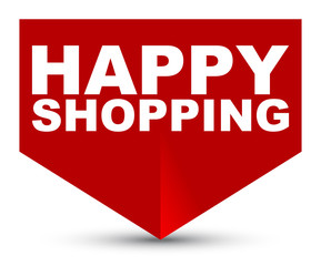 red vector banner happy shopping