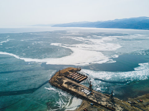 Aerial view of Baikal Lake