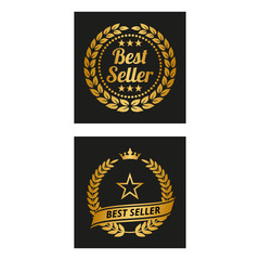 Best seller label in two versions.