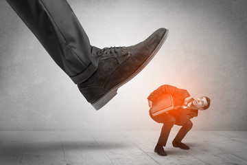 Large formal shoe stepping down young small entrant man
