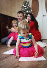 Fototapeta premium Family in a home on weekends