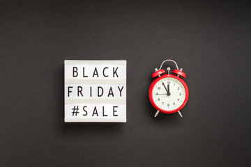 Black friday sale text on white lightbox
