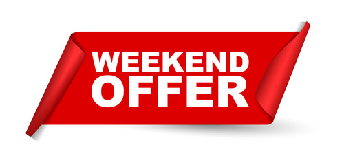 red vector banner weekend offer