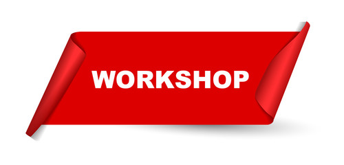 red vector banner workshop