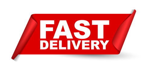 red vector banner fast delivery