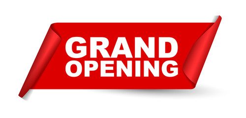 red vector banner grand opening