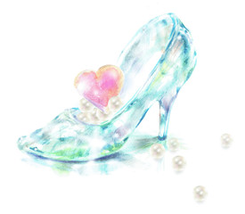 ガラスの靴　ジュエリー　手描き