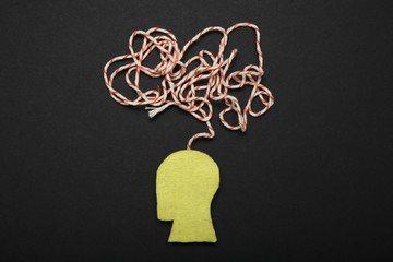 Psychology anxiety concept, brain stress. Ocd, trouble, pain.