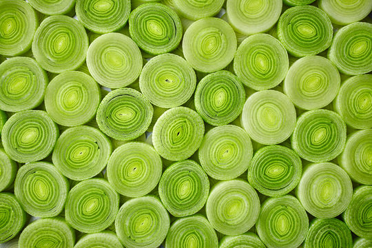 Cross section view of a Leeks