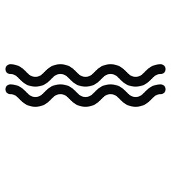A black and white vector silhouette of some waves