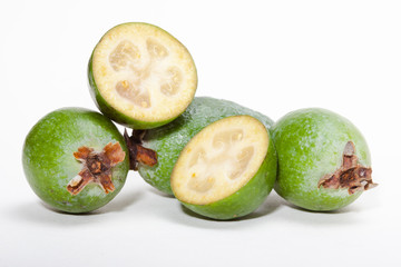 Ripe feijoa fruits