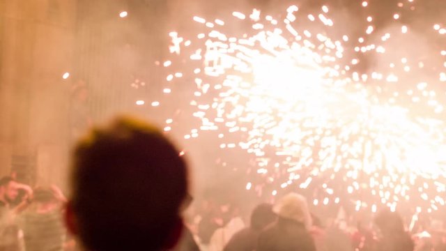 correfoc fire festival street barcelona celebration fireworks