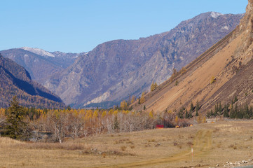 Beautiful view in autumn,Altai,Russia.