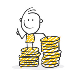 Strichfiguren / Strichmännchen: Finanzen, Geld. (Nr. 327)	