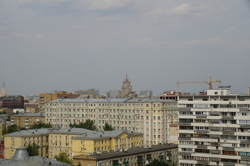 Moscow view from the roof of 13th floors building in the district of Hamovniki