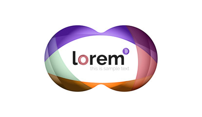 Abstract geometric design logo made of flowing elements