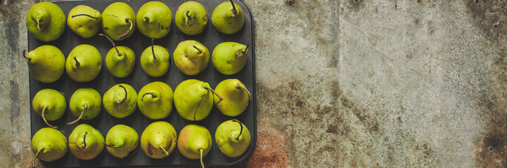 pears (pears green). Vitamins food.Top view