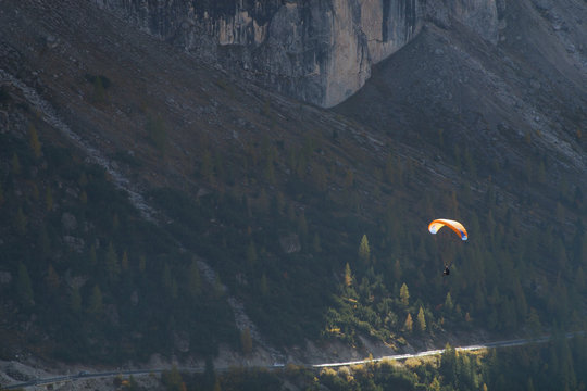 Parachute above the road