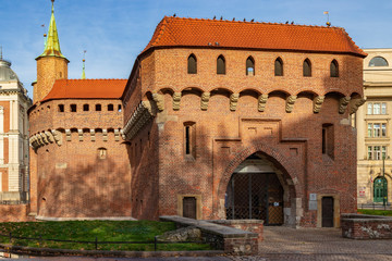 Fototapeta premium Barbakan, defense walls of Krakow, Poland
