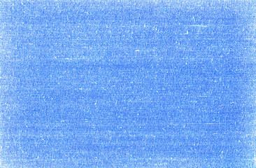 Blue fabric background texture which looks like denim cloth or linen textile, flat lay, top view, macro