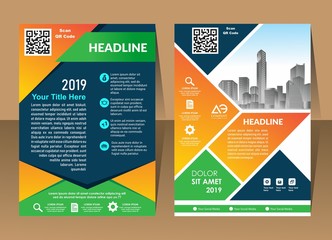 Business Brochure Background Design Template, Flyer Layout, Poster, Magazine, Annual Report, Book, Booklet with building image.Size A4 Vector illustration

