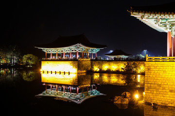 Gyeongju Donggung Palace in Korea by night