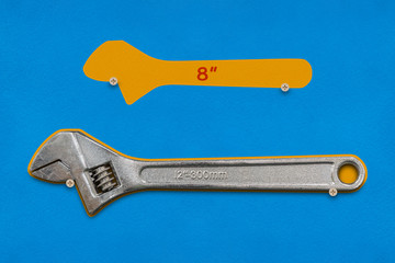 8-inch and 12-inch adjustable spanners shadow board
