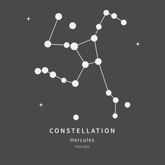 The Constellation Of Hercules - linear icon. Vector illustration of the concept of astronomy.