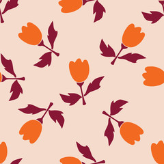 Plakat Seamless flower pattern. Natural background. Vector illustration.