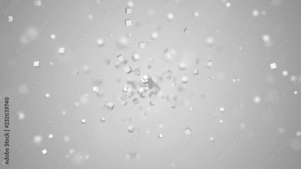 Poster abstract 3d rendering of looped animation with geometric shapes. modern background with cubes. motio