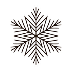 Vector illustration of a snowflake isolated on white.