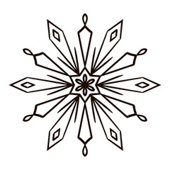 Vector illustration of a snowflake isolated on white.