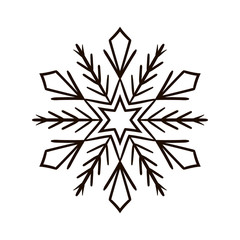 Vector illustration of a snowflake isolated on white.
