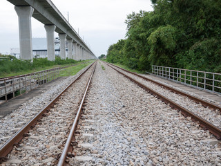 Fototapeta premium way of train and rock 