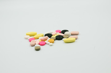 colorful medicine. Pharmacy on white background