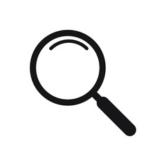 Search icon. Magnifying glass icon, vector magnifier or loupe sign.