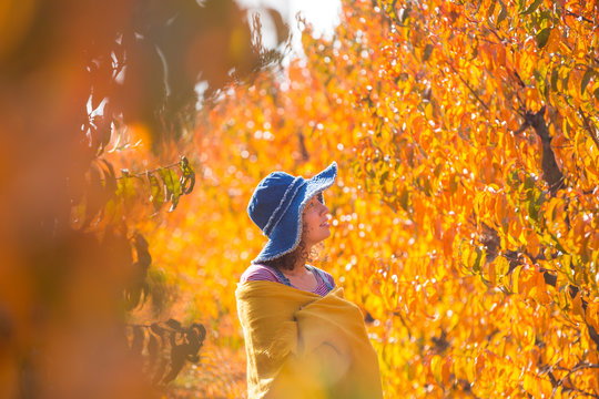 Woman in the countryside during autumn
