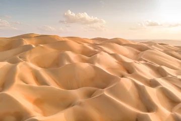 Foto auf Acrylglas Sandige Wüste Luftaufnahme der Liwa-Wüste, Teil des leeren Viertels, der größten zusammenhängenden Sandwüste der Welt