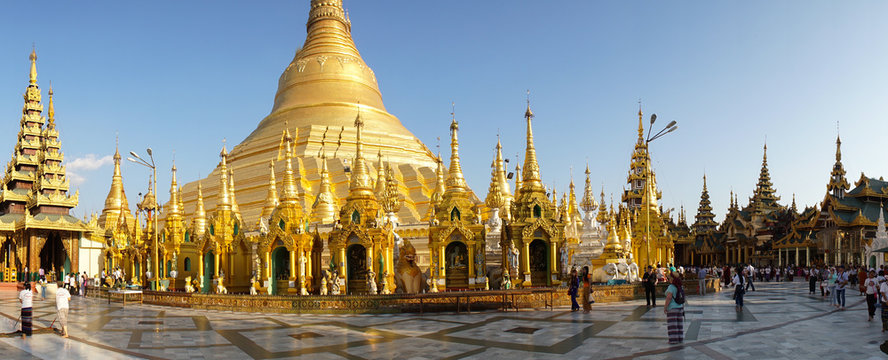 Shwedagon Pagoda Temple in Yangon, Myanmar - Burma.