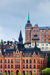 beautiful buildings with towers, Stockholm