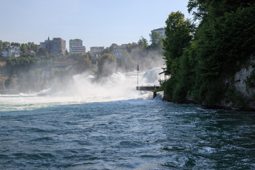 The Rhine Falls is the largest waterfall in Europe in Schaffhausen, Switzerland
