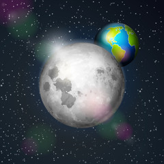 Earth and moon