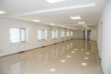 White open space office interior can be used as background