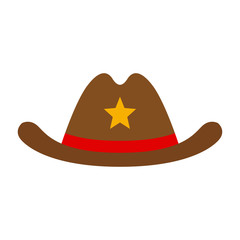 Hat sheriff, sheriff's badge. Flat design, vector image, vector illustration. EPS 10