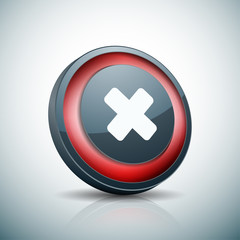 Obraz premium X Cross Button Illustration