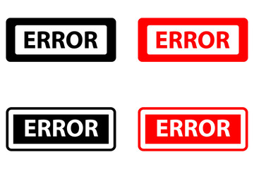 Error - stamp - vector - black and red