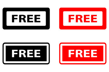 Free - rubber stamp - vector - black and red