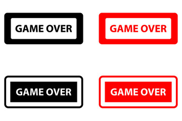 Game Over -  stamp - vector - black and red