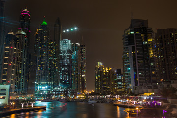 Fototapeta na wymiar Dubai Marina at night, UAE