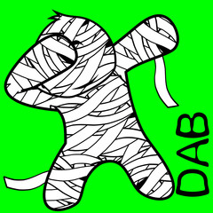 dab dabbing pose mummy kid halloween cartoon in vector format very easy to edit 